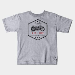 VINTAGE MOTORCYCLE R-12 ARMY - (For light shirt) Kids T-Shirt